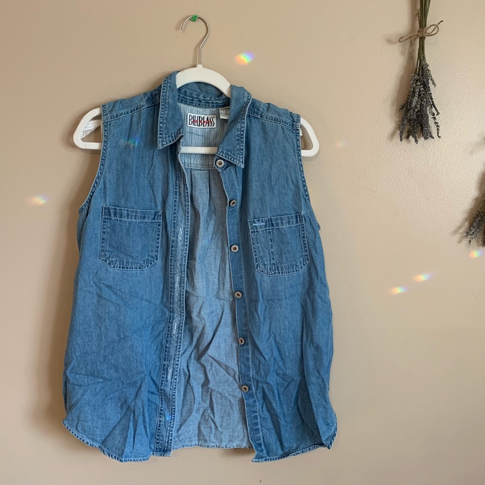 Jean Vest Button Up Tank